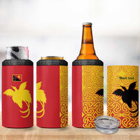 Papua New Guinea Oro Tapa Personalised 4 in 1 Can Cooler Tumbler Simple Bird of Paradise Style LT9 - Polynesian Pride