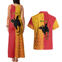 Papua New Guinea Oro Tapa Personalised Couples Matching Tank Maxi Dress and Hawaiian Shirt Simple Bird of Paradise Style LT9 - Polynesian Pride