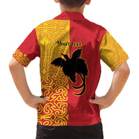 Papua New Guinea Oro Tapa Personalised Family Matching Short Sleeve Bodycon Dress and Hawaiian Shirt Simple Bird of Paradise Style LT9 - Polynesian Pride
