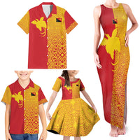 Papua New Guinea Oro Tapa Personalised Family Matching Tank Maxi Dress and Hawaiian Shirt Simple Bird of Paradise Style LT9 - Polynesian Pride