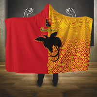 Papua New Guinea Oro Tapa Personalised Hooded Blanket Simple Bird of Paradise Style LT9 - Polynesian Pride