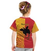 Papua New Guinea Oro Tapa Personalised Kid T Shirt Simple Bird of Paradise Style LT9 - Polynesian Pride