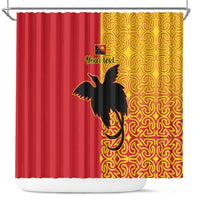 Papua New Guinea Oro Tapa Personalised Shower Curtain Simple Bird of Paradise Style LT9 Red - Polynesian Pride