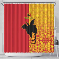 Papua New Guinea Oro Tapa Personalised Shower Curtain Simple Bird of Paradise Style LT9 - Polynesian Pride