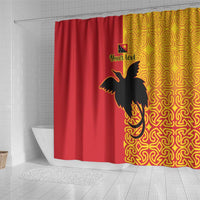 Papua New Guinea Oro Tapa Personalised Shower Curtain Simple Bird of Paradise Style LT9 - Polynesian Pride