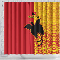 Papua New Guinea Oro Tapa Personalised Shower Curtain Simple Bird of Paradise Style LT9 - Polynesian Pride