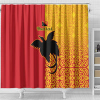 Papua New Guinea Oro Tapa Personalised Shower Curtain Simple Bird of Paradise Style LT9 - Polynesian Pride
