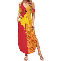 Papua New Guinea Oro Tapa Personalised Summer Maxi Dress Simple Bird of Paradise Style - Polynesian Pride
