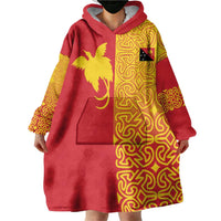 Papua New Guinea Oro Tapa Personalised Wearable Blanket Hoodie Simple Bird of Paradise Style - Polynesian Pride