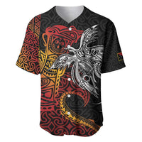 Papua New Guinea Sepik Personalised Baseball Jersey PNG Bird of Paradise Tattoo LT9 Black - Polynesian Pride