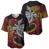 Papua New Guinea Sepik Personalised Baseball Jersey PNG Bird of Paradise Tattoo LT9 - Polynesian Pride