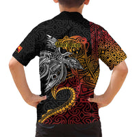 Papua New Guinea Sepik Personalised Family Matching Summer Maxi Dress and Hawaiian Shirt PNG Bird of Paradise Tattoo LT9 - Polynesian Pride
