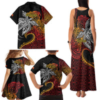 Papua New Guinea Sepik Personalised Family Matching Tank Maxi Dress and Hawaiian Shirt PNG Bird of Paradise Tattoo LT9 - Polynesian Pride