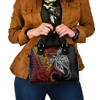 Papua New Guinea Sepik Personalised Shoulder Handbag PNG Bird of Paradise Tattoo LT9 - Polynesian Pride