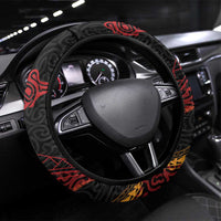 Papua New Guinea Sepik Steering Wheel Cover PNG Bird of Paradise Tattoo - Polynesian Pride