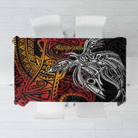 Papua New Guinea Sepik Personalised Tablecloth PNG Bird of Paradise Tattoo LT9 Black - Polynesian Pride