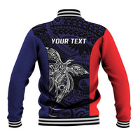 Personalised PNG Bougainville Baseball Jacket Bird of Paradise Tattoo Flag Motif - Polynesian Pride