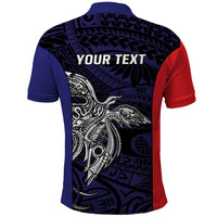 Personalised PNG Bougainville Polo Shirt Bird of Paradise Tattoo Flag Motif - Polynesian Pride