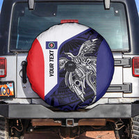 Personalised PNG Bougainville Spare Tire Cover Bird of Paradise Tattoo Flag Motif LT9 Blue - Polynesian Pride