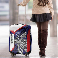 Personalised PNG Central Province Luggage Cover Bird of Paradise Tattoo Flag Motif - Polynesian Pride