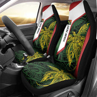 Personalised PNG Chimbu Province Car Seat Cover Bird of Paradise Tattoo Flag Motif - Polynesian Pride