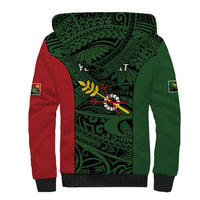 Personalised PNG Chimbu Province Sherpa Hoodie Bird of Paradise Tattoo Flag Motif LT9 - Polynesian Pride