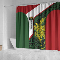 Personalised PNG Chimbu Province Shower Curtain Bird of Paradise Tattoo Flag Motif - Polynesian Pride