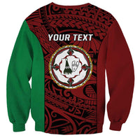 Personalised PNG East New Britain Province Sweatshirt Bird of Paradise Tattoo Flag Motif - Polynesian Pride