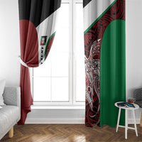 Personalised PNG East New Britain Province Window Curtain Bird of Paradise Tattoo Flag Motif - Polynesian Pride