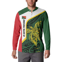 Personalised PNG East Sepik Province Button Sweatshirt Bird of Paradise Tattoo Flag Motif - Polynesian Pride