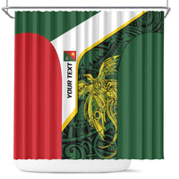 Personalised PNG East Sepik Province Shower Curtain Bird of Paradise Tattoo Flag Motif - Polynesian Pride