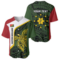 Personalised PNG Eastern Highlands Baseball Jersey Bird of Paradise Tattoo Flag Motif LT9 - Polynesian Pride