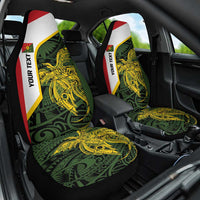 Personalised PNG Eastern Highlands Car Seat Cover Bird of Paradise Tattoo Flag Motif - Polynesian Pride