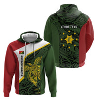Personalised PNG Eastern Highlands Hoodie Bird of Paradise Tattoo Flag Motif - Polynesian Pride