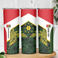 Personalised PNG Eastern Highlands Skinny Tumbler Bird of Paradise Tattoo Flag Motif LT9 - Polynesian Pride