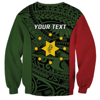 Personalised PNG Eastern Highlands Sweatshirt Bird of Paradise Tattoo Flag Motif - Polynesian Pride