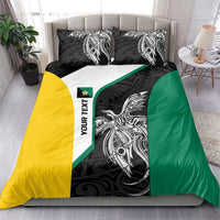 Personalised PNG Enga Province Bedding Set Bird of Paradise Tattoo Flag Motif - Polynesian Pride