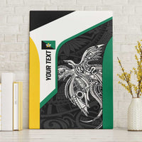 Personalised PNG Enga Province Canvas Wall Art Bird of Paradise Tattoo Flag Motif - Polynesian Pride