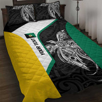Personalised PNG Enga Province Quilt Bed Set Bird of Paradise Tattoo Flag Motif - Polynesian Pride