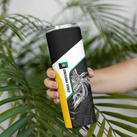 Personalised PNG Enga Province Skinny Tumbler Bird of Paradise Tattoo Flag Motif LT9 - Polynesian Pride