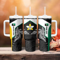 Personalised PNG Enga Province Tumbler With Handle Bird of Paradise Tattoo Flag Motif LT9 - Polynesian Pride