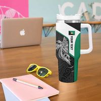 Personalised PNG Enga Province Tumbler With Handle Bird of Paradise Tattoo Flag Motif LT9 - Polynesian Pride