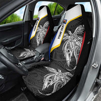 Personalised PNG Gulf Province Car Seat Cover Bird of Paradise Tattoo Flag Motif - Polynesian Pride