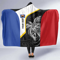 Personalised PNG Gulf Province Hooded Blanket Bird of Paradise Tattoo Flag Motif - Polynesian Pride