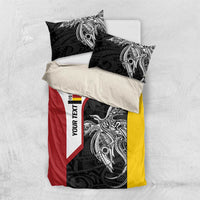 Personalised PNG Madang Province Bedding Set Bird of Paradise Tattoo Flag Motif - Polynesian Pride