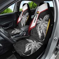 Personalised PNG Madang Province Car Seat Cover Bird of Paradise Tattoo Flag Motif - Polynesian Pride