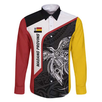 Personalised PNG Madang Province Family Matching Off Shoulder Short Dress and Hawaiian Shirt Bird of Paradise Tattoo Flag Motif - Polynesian Pride