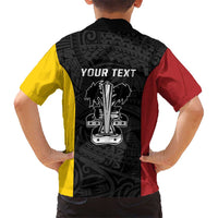 Personalised PNG Madang Province Kid Hawaiian Shirt Bird of Paradise Tattoo Flag Motif - Polynesian Pride
