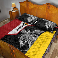 Personalised PNG Madang Province Quilt Bed Set Bird of Paradise Tattoo Flag Motif - Polynesian Pride
