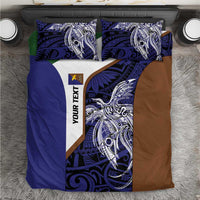 Personalised PNG Manus Province Bedding Set Bird of Paradise Tattoo Flag Motif - Polynesian Pride